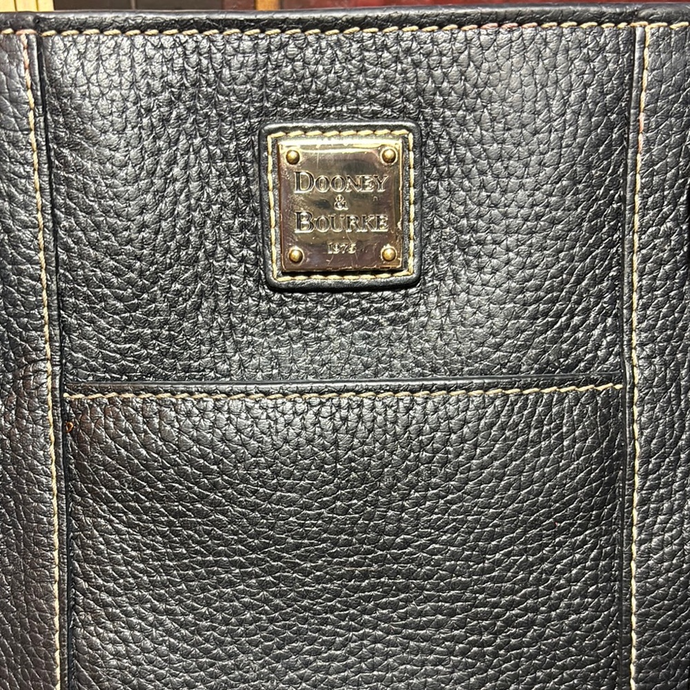 Dooney & Bourke Black Tote Structured Design Pebbled Leather 12”Lx10”Hx3.75”W - Picture 3 of 17